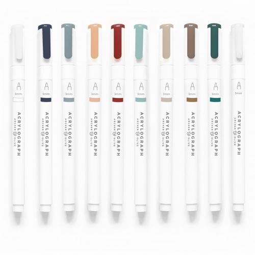 Archer & Olive Acrylograph Pens - Cool Fall Selection 3.0mm Medium Tip