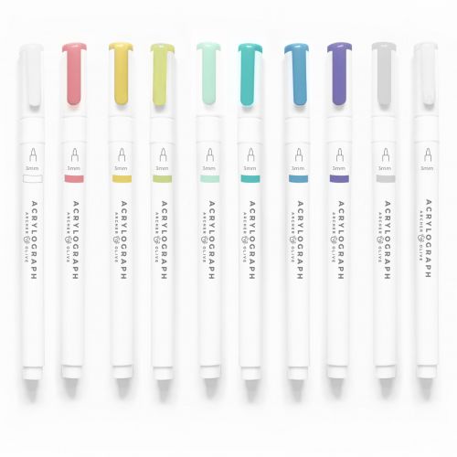 Archer & Olive Acrylograph Pens - Tropical Selection 3.0mm Medium Tip
