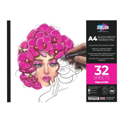 Chameleon A4 Bleedproof Marker Pad 70gsm (32 Sheets) – by Zieler