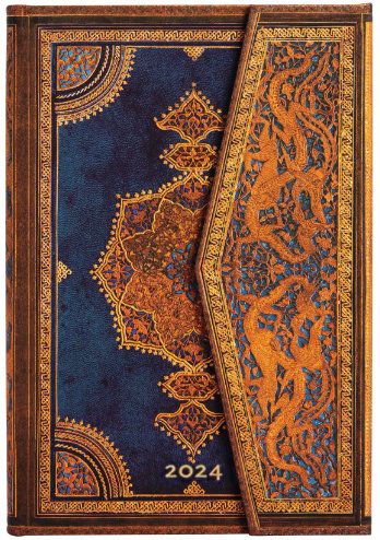 Paperblanks Safavid Indigo Mini | Week-at-a-Time 2024 Diary VSO (NEW) (OOS)