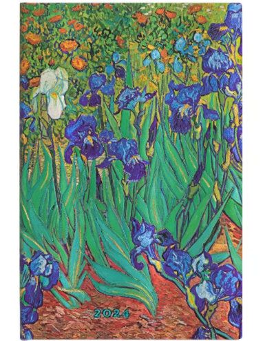 Paperblanks Van Gogh’s Irises Mini | Week-at-a-Time 2024 Diary VSO