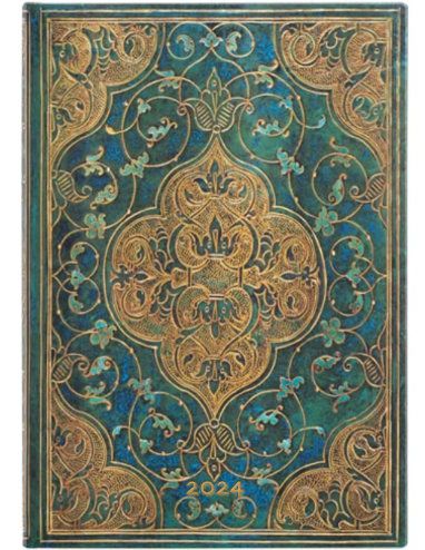 Paperblanks Turquoise Chronicles Midi | Week-at-a-Time 2024 Diary VSO (OOS)