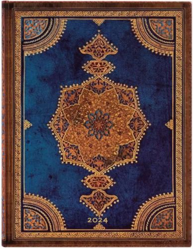 Paperblanks Safavid Indigo Ultra | Day-at-a-Time 2024 Diary