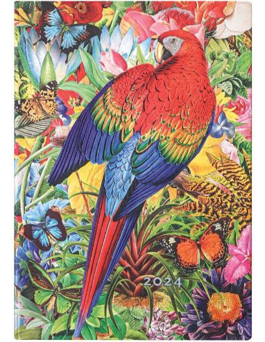 Paperblanks Tropical Garden Midi | Week-at-a-Time 2024 Diary HOR (NEW) (RESTOCKED)