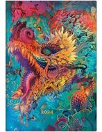 Paperblanks Humming Dragon Flexi Midi | Week-at-a-Time 2024 Diary HOR (NEW)
