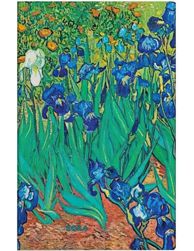 Paperblanks Van Gogh’s Irises Flexi Maxi | Week-at-a-Time 2024 Diary HOR (NEW)