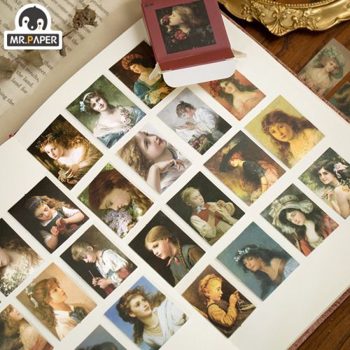 Stickers -  Girl Oil Paintings (50pcs box) (NEW)