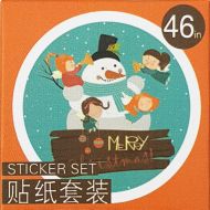 Stickers - Snowman Orange (46pcs box)