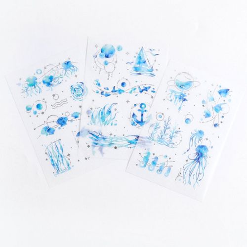Stickers - Blue Seas Silver Highlight (3 Sheets) (NEW)