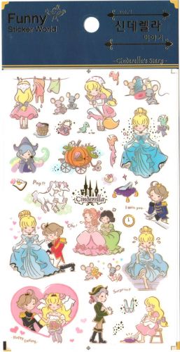 Stickers - Cinderella (1 sheet, 30pcs approx.)