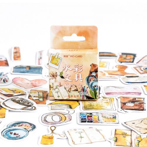 Stickers - Box - Watercolour Stationery (45pcs) (NEW)