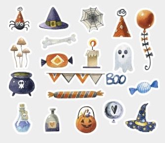 Stickers - Bag - Halloween Magic Day (40pcs) (NEW)