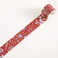 Washi Tape - Roll Silver Flowers (30mm x 3m) (NEW)