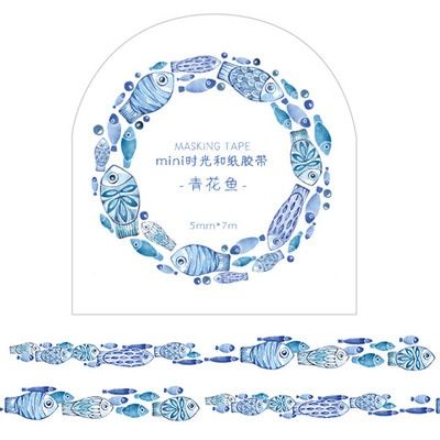 Washi Tape - Blue Fish (5mm x 7m) (NEW)