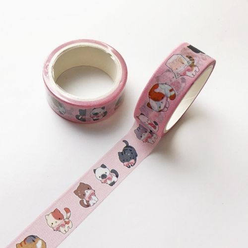 Washi Tape - Pink Cats (15mm x 5m) (NEW)