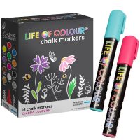 Life of Colour - Liquid Chalk Markers 6mm Tip - Set of 12 (NEW)