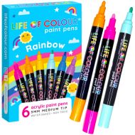 Life of Colour - Rainbow Colours Acrylic Paint Pens - Medium Tip (3mm) (NEW)