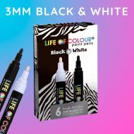 Life of Colour - Black and White Paint Pens - Medium Tip (3mm) (NEW)