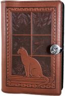 Large Journal - Cat in Window - Saddle Brown (NEW)