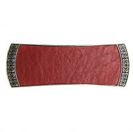 Hair Clip / Barrette - Celtic Leather 70mm - Red (NEW)